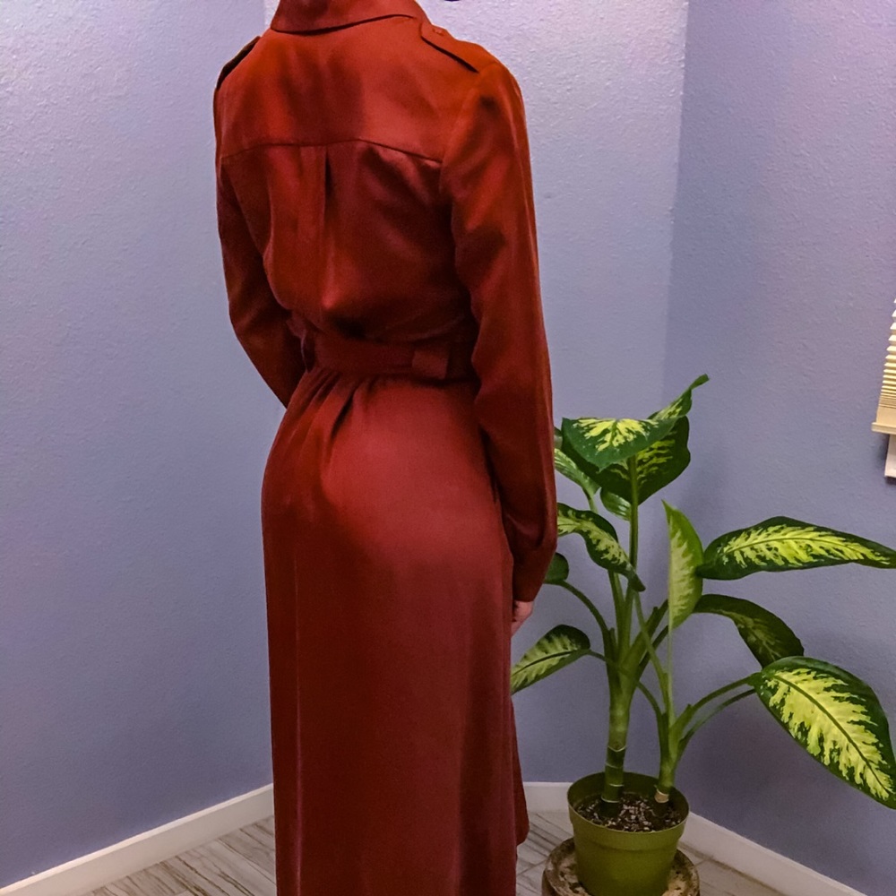 Rust Colored Belted Dress w/Pockets - Picture 2 of 6